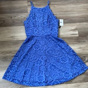 Macy BCX Lace Dress Periwinkle Spaghetti Strap Prom Blue Dress Size 5 Macys New